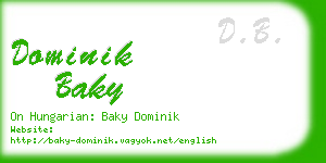 dominik baky business card